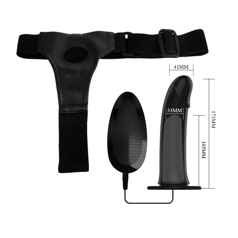 Strap-on Vito z regulowanym pasem, wibrujący, silikonowy, 17,3 cm - 5