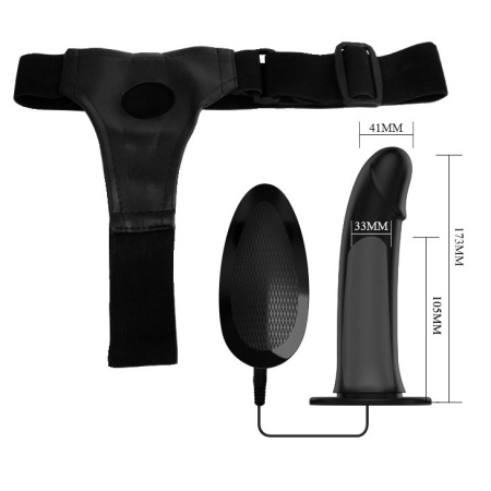 Strap-on Vito z regulowanym pasem, wibrujący, silikonowy, 17,3 cm - 5