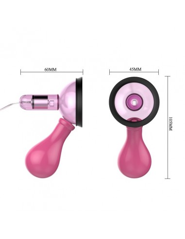 Pompki na sutki BAILE - Crazy Beauty Vibrating Niple Sucker - Pompki do sutków i pochwy - 4