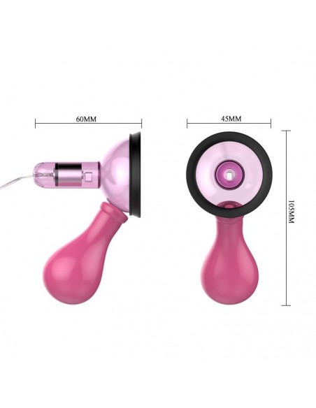 Pompki na sutki BAILE - Crazy Beauty Vibrating Niple Sucker - Pompki do sutków i pochwy - 4