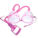 Podwójna pompka próżniowa do piersi Twin Cups z ręcznym tłokiem, klosz 13 cm - 1
