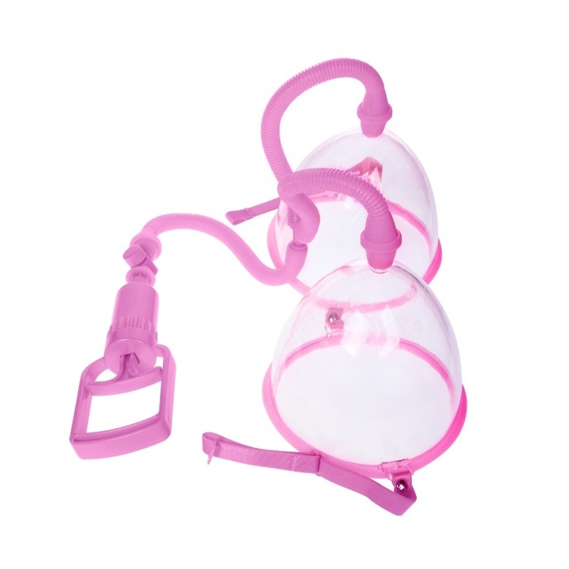 Podwójna pompka próżniowa do piersi Twin Cups z ręcznym tłokiem, klosz 13 cm - 3