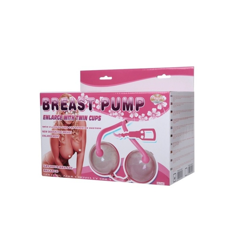 Podwójna pompka próżniowa do piersi Twin Cups z ręcznym tłokiem, klosz 13 cm - 6