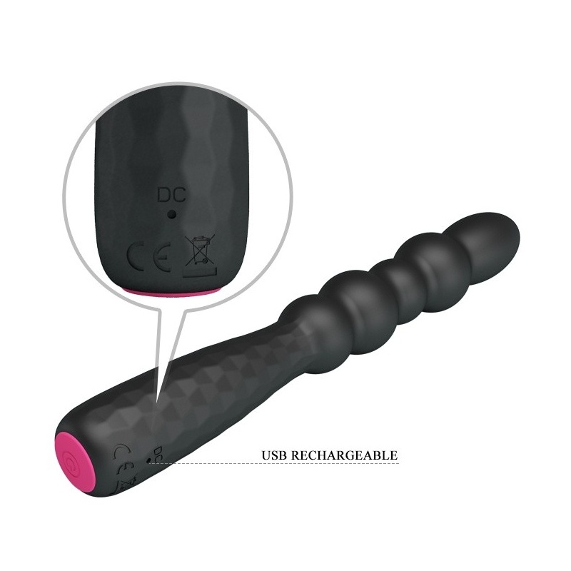 Wibrator analny Monroe elastyczny 12 funkcji 18,5 cm - 6