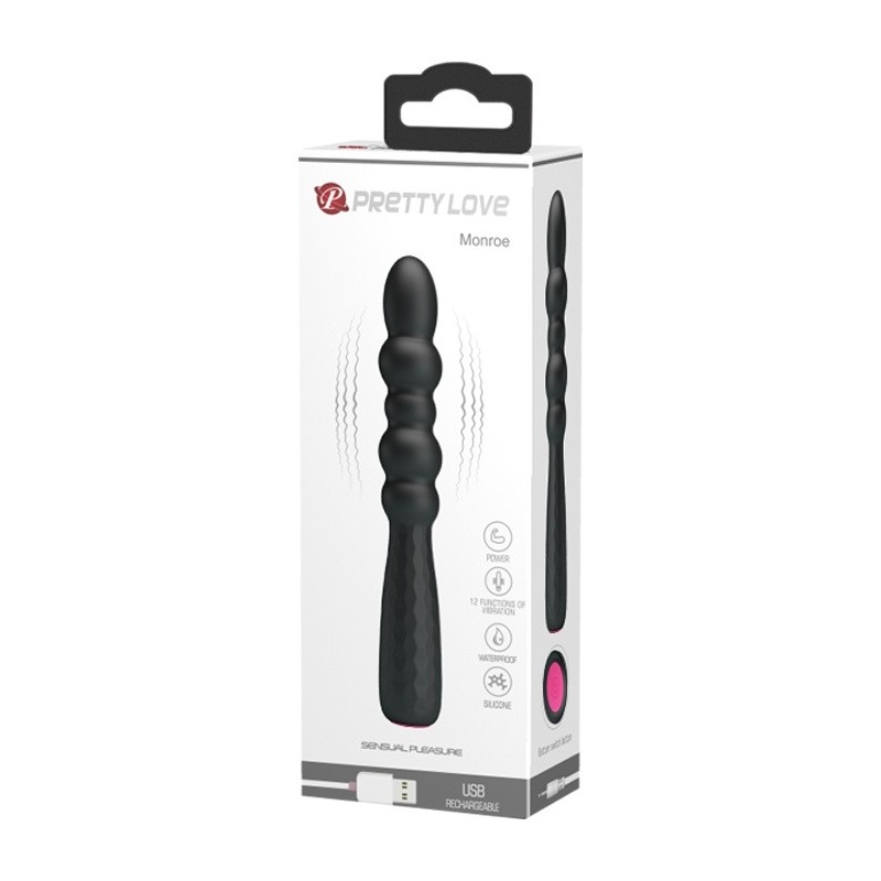 Wibrator analny Monroe elastyczny 12 funkcji 18,5 cm - 9