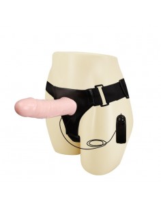 Penis Z Wibracjami Na Pasku Vibratin Hollow Strap-On - Strap-ony, dilda na pasku z wibracją - 1 2