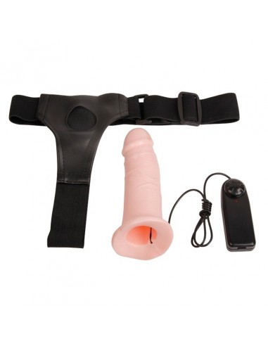 Penis Z Wibracjami Na Pasku Vibratin Hollow Strap-On - Strap-ony, dilda na pasku z wibracją - 4