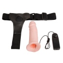 Strap-on z pustym kanałem BW-022039 z wibracją, długość całkowita 17 cm - 4