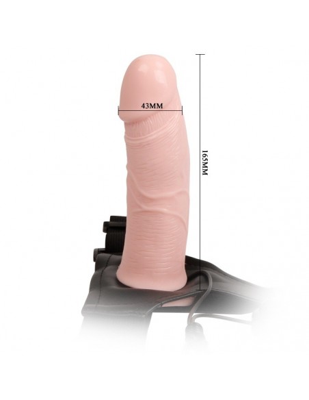Penis Z Wibracjami Na Pasku Vibratin Hollow Strap-On - Strap-ony, dilda na pasku z wibracją - 5