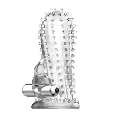 Nakładka na penisa Brave Man Vibrating z wibratorem łechtaczkowym i wypustką analną, 14 cm - 1