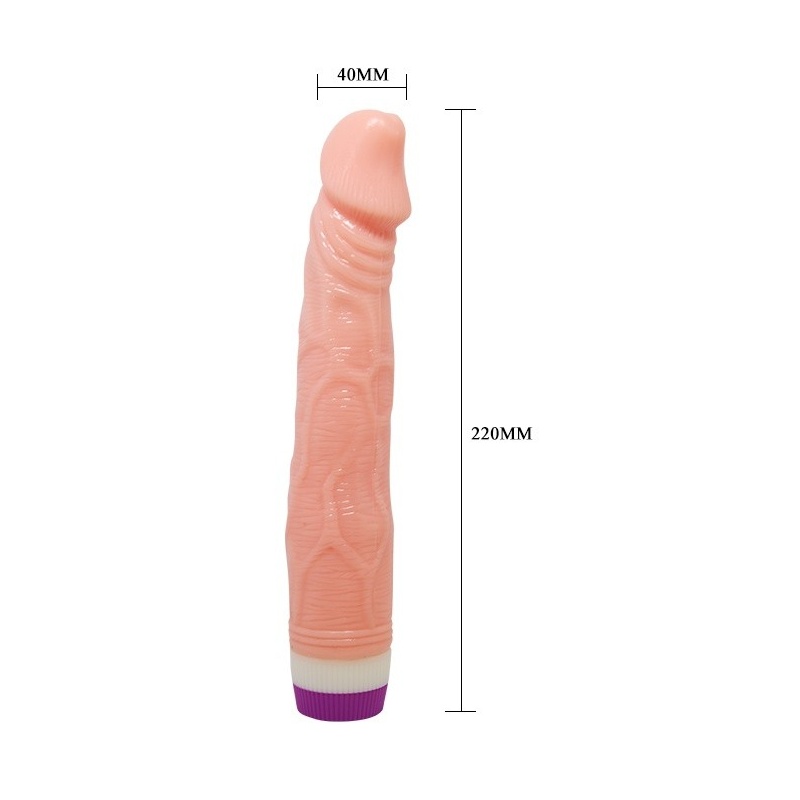 Wibrator Waves of Pleasure Fantasy Vibe 22 cm z realistyczną siatką żylną i regulowanymi wibracjami - 4