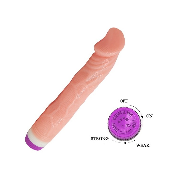 Wibrator Waves of Pleasure Fantasy Vibe 22 cm z realistyczną siatką żylną i regulowanymi wibracjami - 5