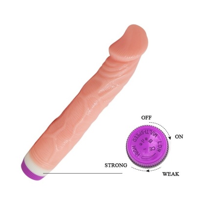 Wibrator Waves of Pleasure Fantasy Vibe 22 cm z realistyczną siatką żylną i regulowanymi wibracjami - 5