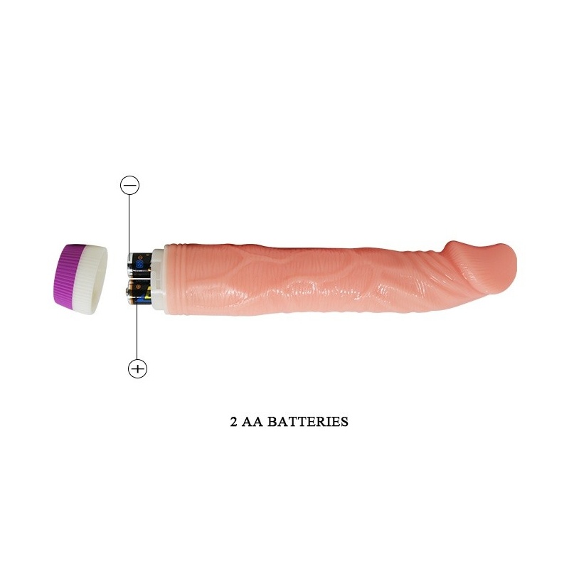 Wibrator Waves of Pleasure Fantasy Vibe 22 cm z realistyczną siatką żylną i regulowanymi wibracjami - 6