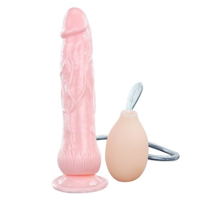 Dildo Eros Fountain z przyssawką i funkcją erupcji - 19,5 cm - 1
