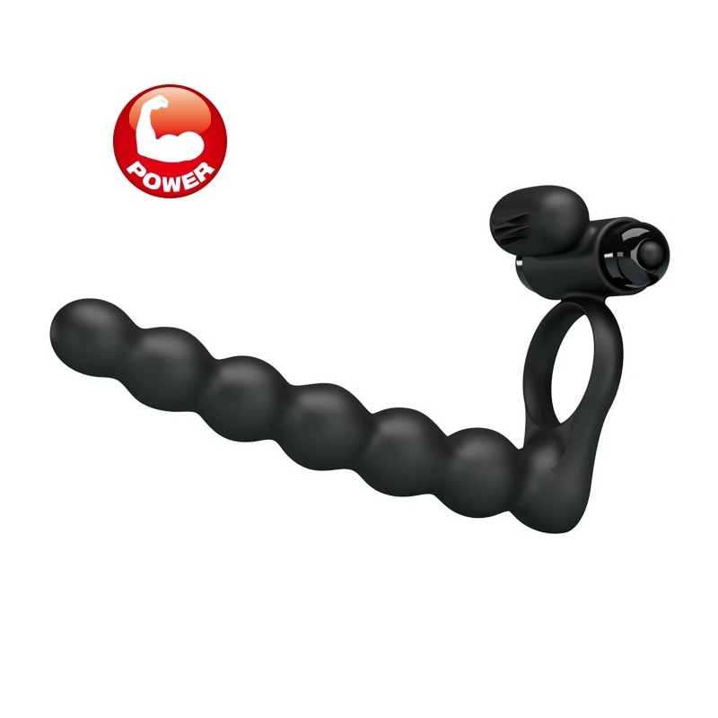 Hercules Penis Sheath III - wibrujący pierścień na penisa z 10 funkcjami wibracji (9 cm) - 2