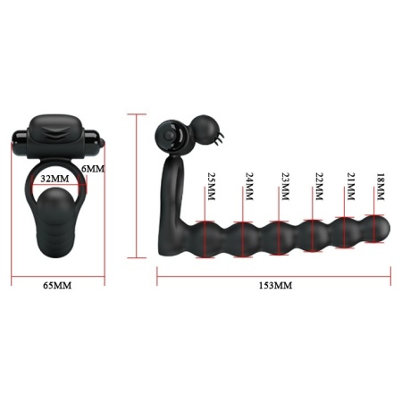 Hercules Penis Sheath III - wibrujący pierścień na penisa z 10 funkcjami wibracji (9 cm) - 5