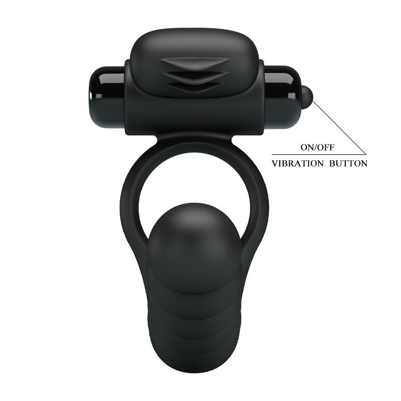 Hercules Penis Sheath III - wibrujący pierścień na penisa z 10 funkcjami wibracji (9 cm) - 6