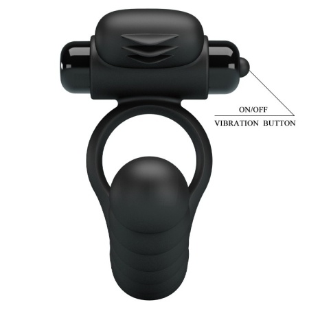 Hercules Penis Sheath III - wibrujący pierścień na penisa z 10 funkcjami wibracji (9 cm) - 6