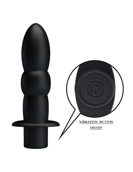 Wibrujący korek analny Wyatt Black - Kulki i korki analne wibrujące - 6