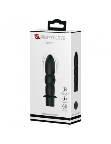 Wibrujący korek analny Wyatt Black - Kulki i korki analne wibrujące - 9