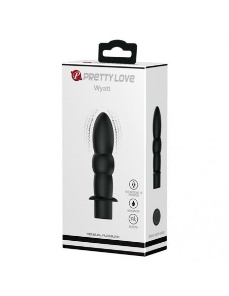 Wibrujący korek analny Wyatt Black - Kulki i korki analne wibrujące - 9