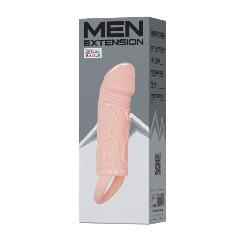 Rękaw na penisa Man Extension rozciągliwy, z pierścieniem na jądra, 13,5 cm - 7