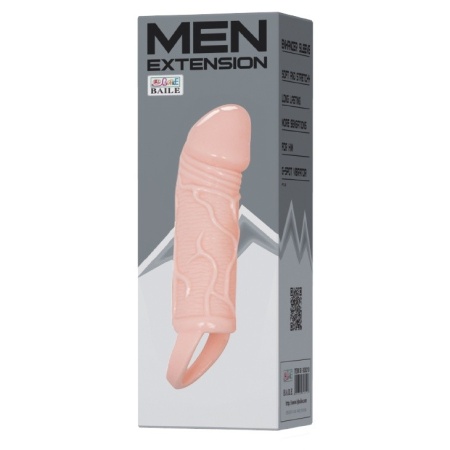 Rękaw na penisa Man Extension rozciągliwy, z pierścieniem na jądra, 13,5 cm - 7