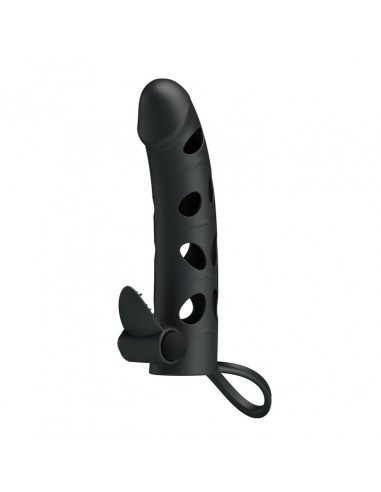 Wibrująca Nakładka Na Penisa Vibrating Penis Sleeve With Ball Strap - Przedłużki i nakładki na penisa - 2