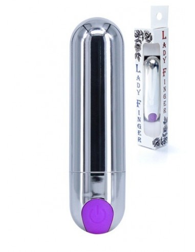 Mini wibrator Strong Bullet Vibrator Silver/Purple USB 10 Function - Wibratory Mini - 1