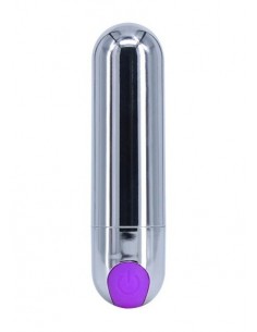 Mini wibrator Strong Bullet Vibrator Silver/Purple USB 10 Function - Wibratory Mini - 1 2