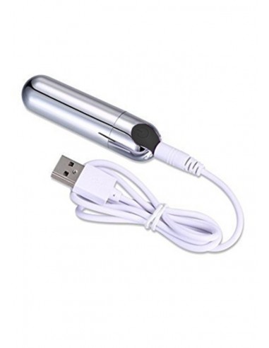 Mini wibrator Strong Bullet Vibrator Silver/Black USB 10 Function - Wibratory Mini - 4