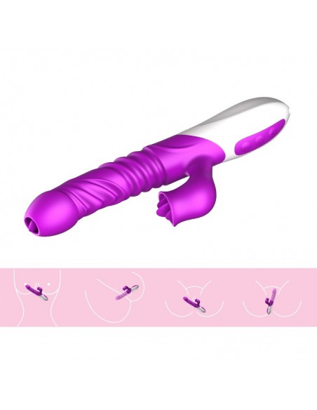 Wibrator króliczek USB 10 Funkcji Wibracji + Grzanie - Wibratory Króliczki - 10