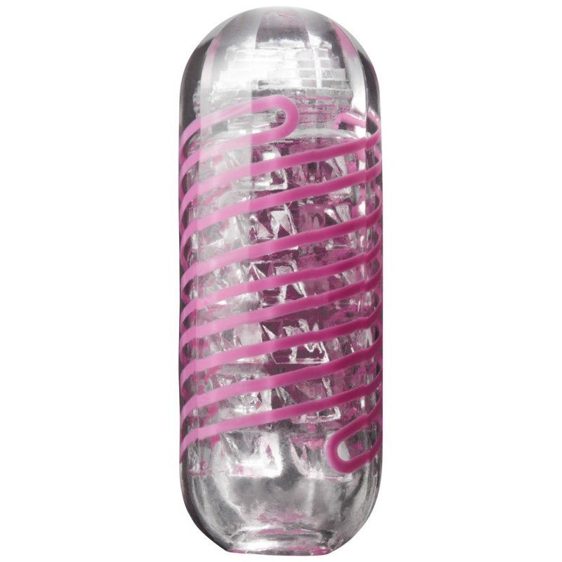 Masturbator Spinner Shell – przezroczysty, z wewnętrzną cewką obrotową, 13 cm (17 cm po rozciągnięciu) - 2