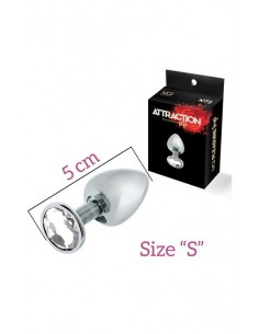 Butt Plug MAI No.72 METAL PLUG WITH STONE S SILVER - Korki analne stalowe - 1 2