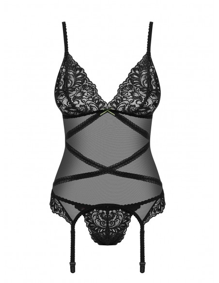 Czarny gorset i stringi Bondea S/M - Komplety bielizny erotycznej - 5