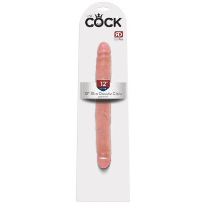 KC 12" Slim Double Dildo – dwustronny dildo PVC o długości 30 cm, średnicy 3,5 cm i elastycznej, żołędziowej konstrukcji - 1 2