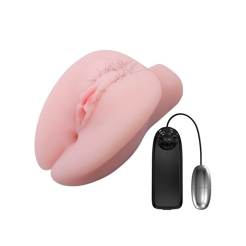 Masturbator Little Butt Multispeed z wibracjami i dwoma otworami, wys. 14 cm - 1