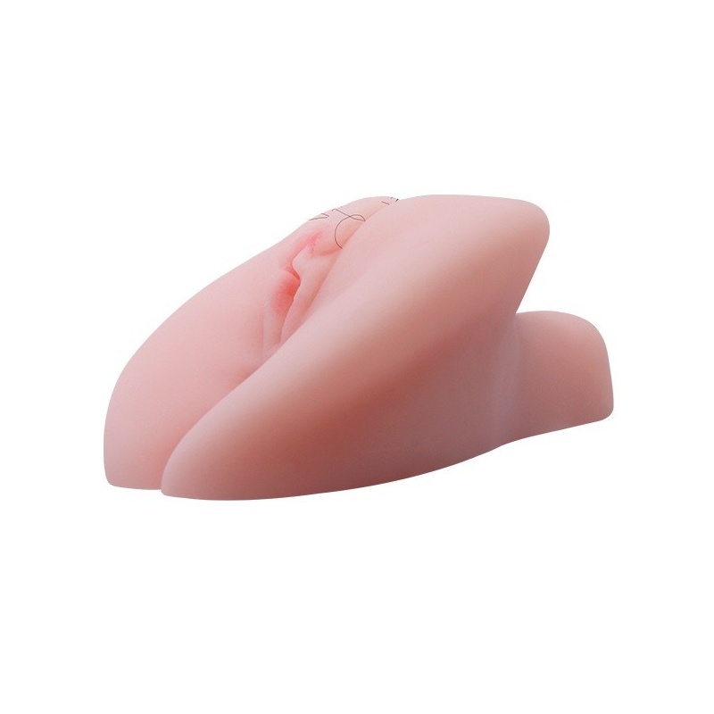 Masturbator Little Butt Multispeed z wibracjami i dwoma otworami, wys. 14 cm - 2