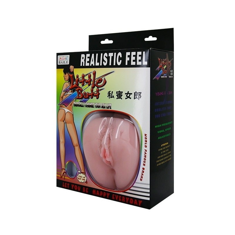 Masturbator Little Butt Multispeed z wibracjami i dwoma otworami, wys. 14 cm - 10