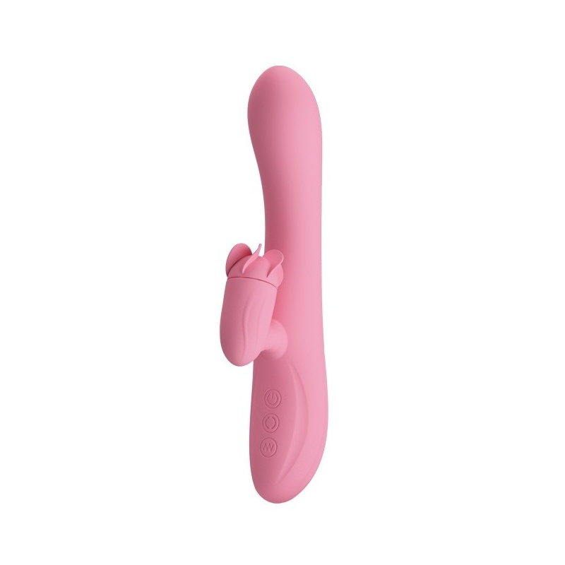 Wibrator króliczek Gina — obrotowy język, 7 funkcji wibracji, 20,5 cm - 1