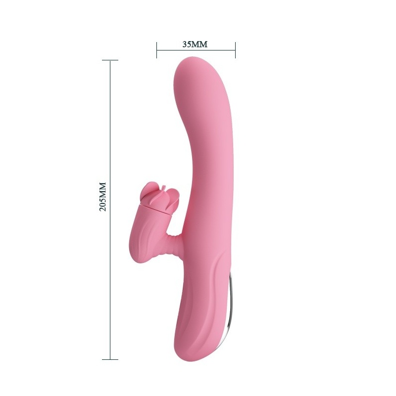 Wibrator króliczek Gina — obrotowy język, 7 funkcji wibracji, 20,5 cm - 6