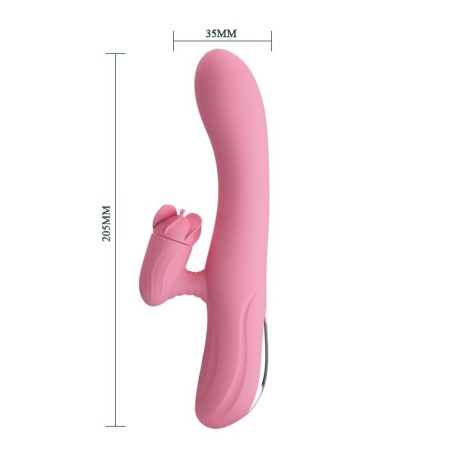 Wibrator króliczek Gina — obrotowy język, 7 funkcji wibracji, 20,5 cm - 6