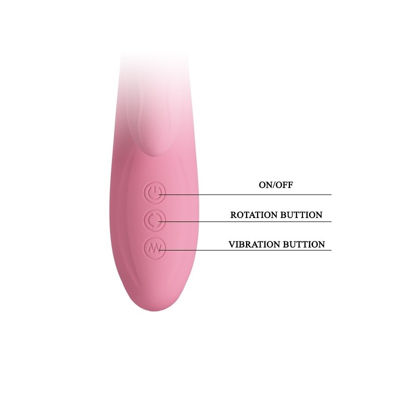 Wibrator króliczek Gina — obrotowy język, 7 funkcji wibracji, 20,5 cm - 7