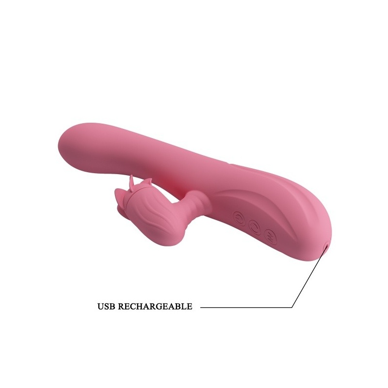 Wibrator króliczek Gina — obrotowy język, 7 funkcji wibracji, 20,5 cm - 8