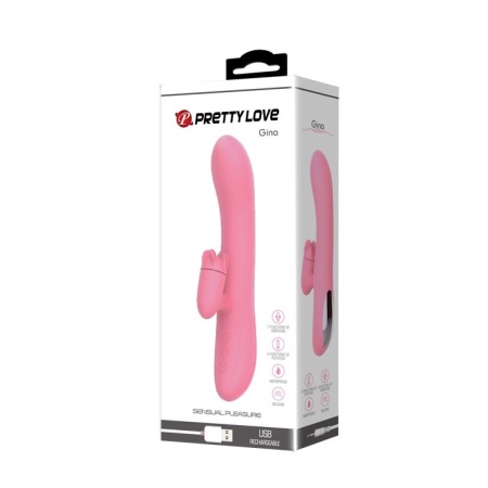 Wibrator króliczek Gina — obrotowy język, 7 funkcji wibracji, 20,5 cm - 9