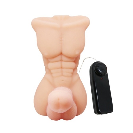 Męski tors Temptation Bigger Man z wibrującym i obracającym się fallusem o długości 13 cm - 3