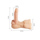 Męski tors Temptation Bigger Man z wibrującym i obracającym się fallusem o długości 13 cm - 5