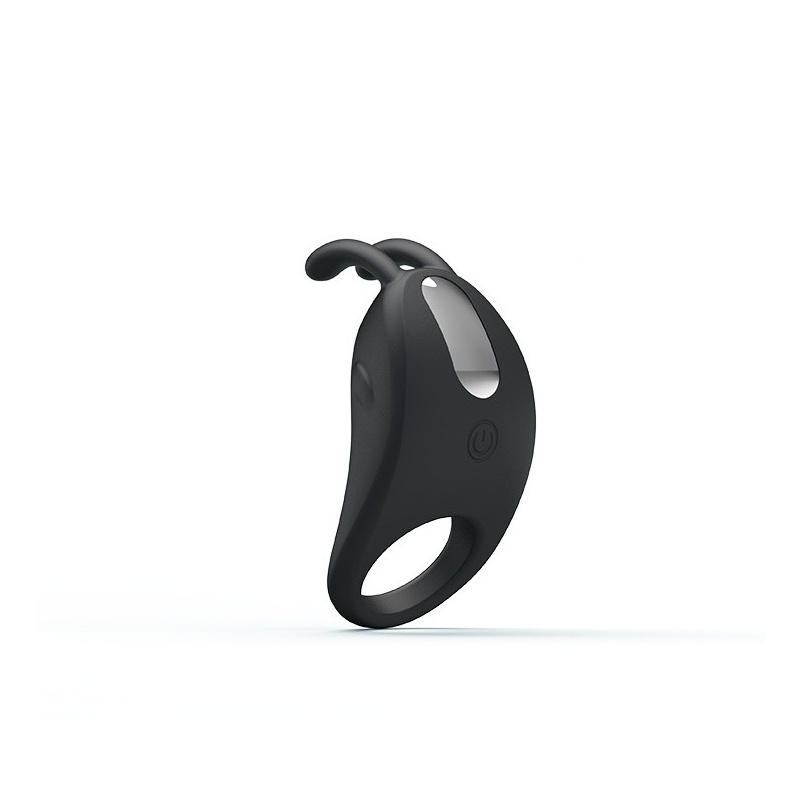 Wibrujący silikonowy pierścień Little Ear na penisa - 7 funkcji, 7,5 cm - 3