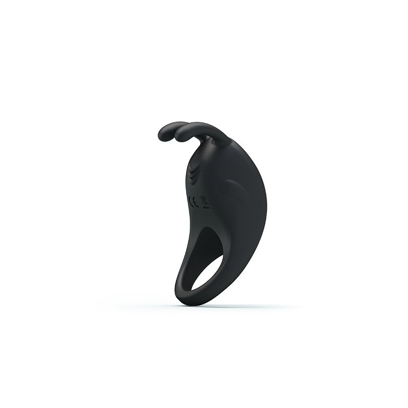 Wibrujący silikonowy pierścień Little Ear na penisa - 7 funkcji, 7,5 cm - 5